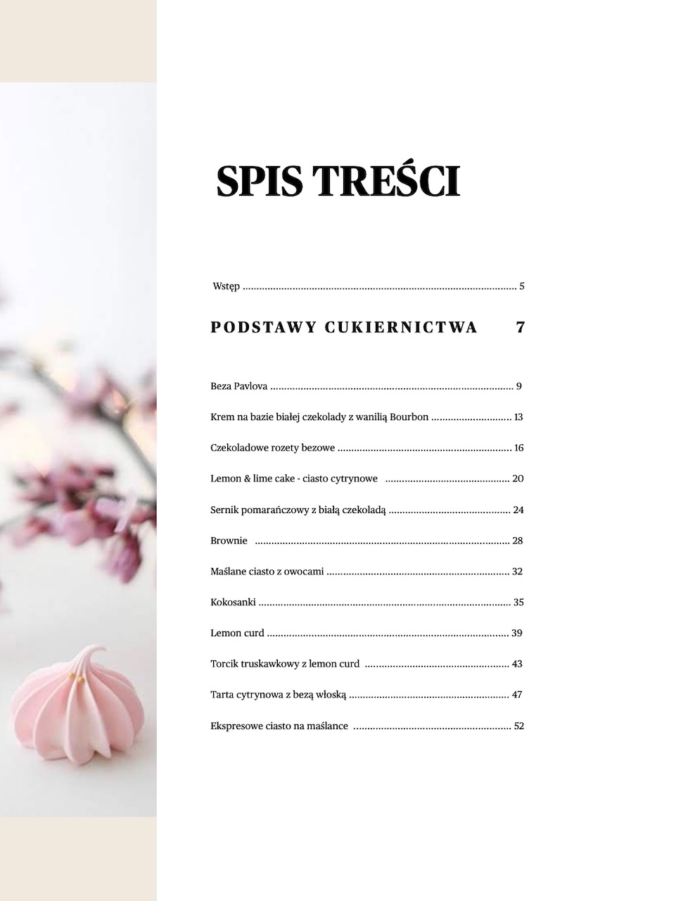 Magia wypieków - spis treści - cz. 1